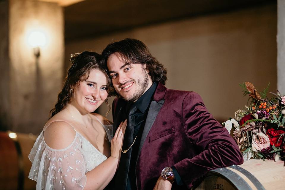 Bride and Groom in Low Light