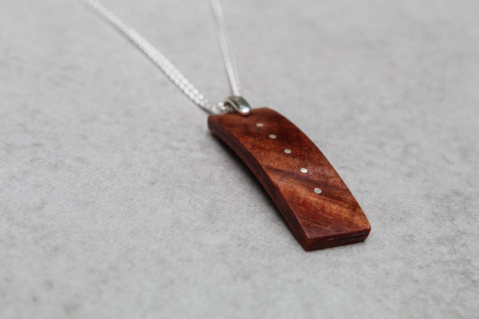 Redwood and Silver pendant