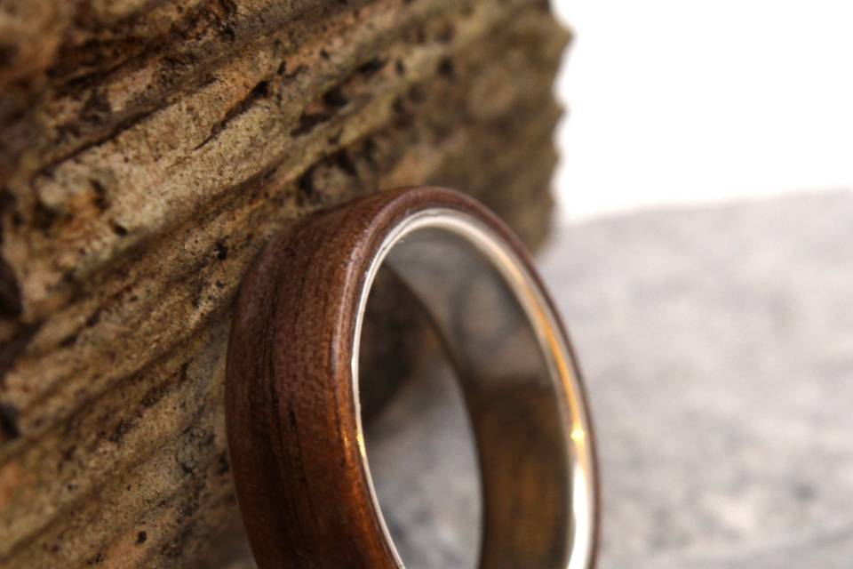 Walnut and Silver Ring