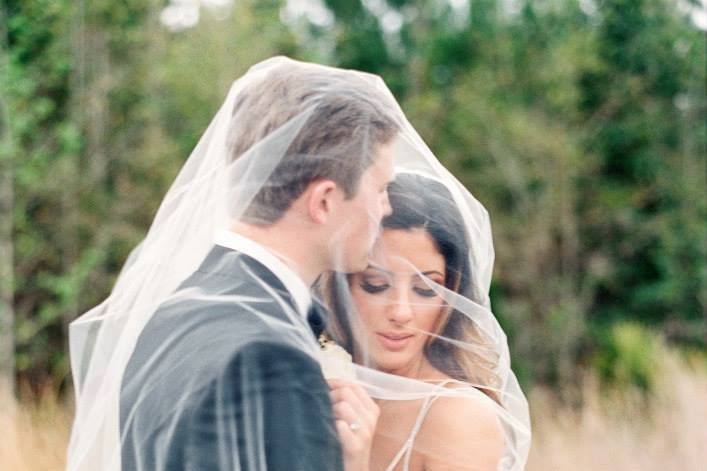 Newlyweds under veil