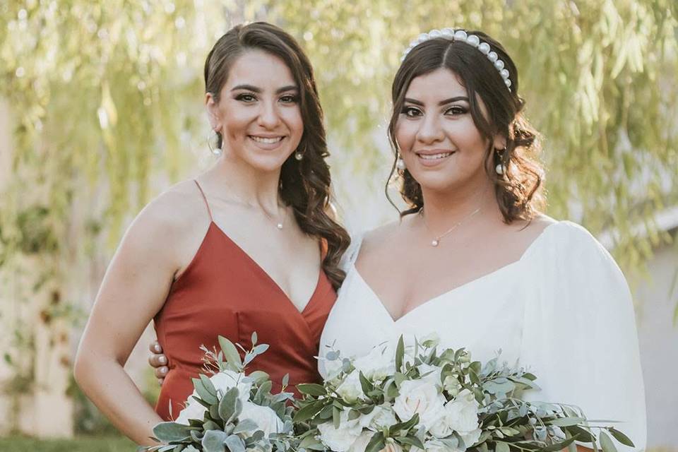 Bride and matron of honor