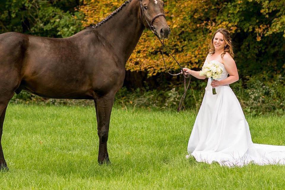 Bride on the farm