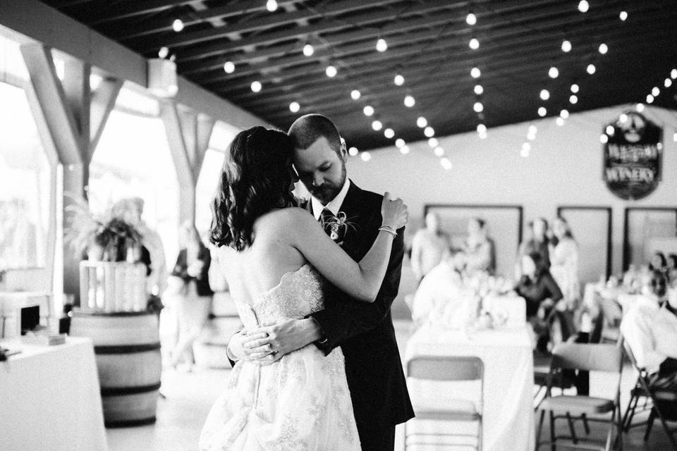 First dance in black and white