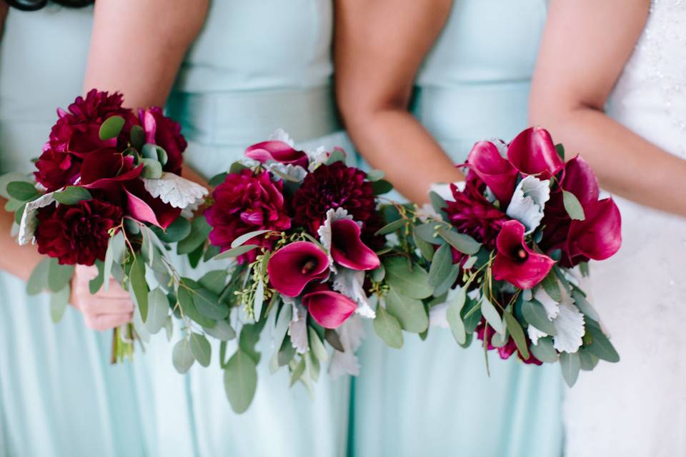 Bridesmaids' bouquets