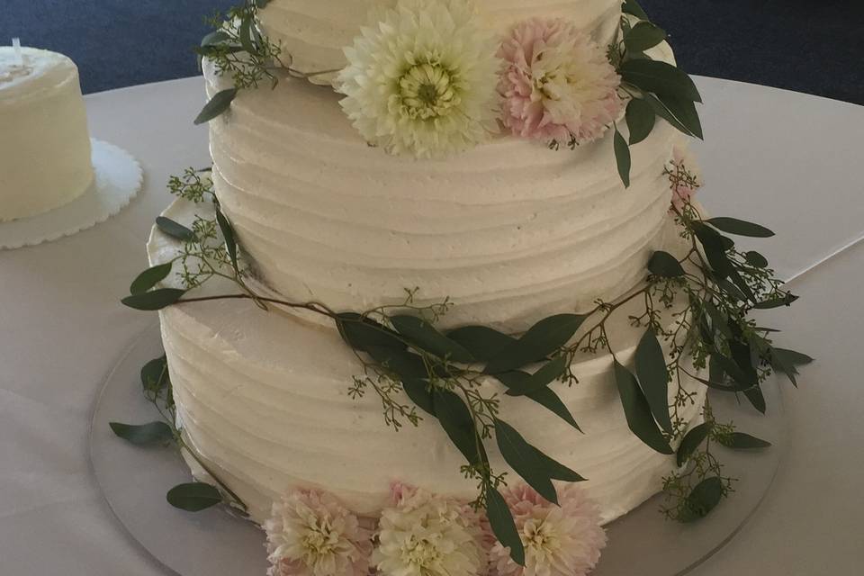 Fresh flowers and buttercream