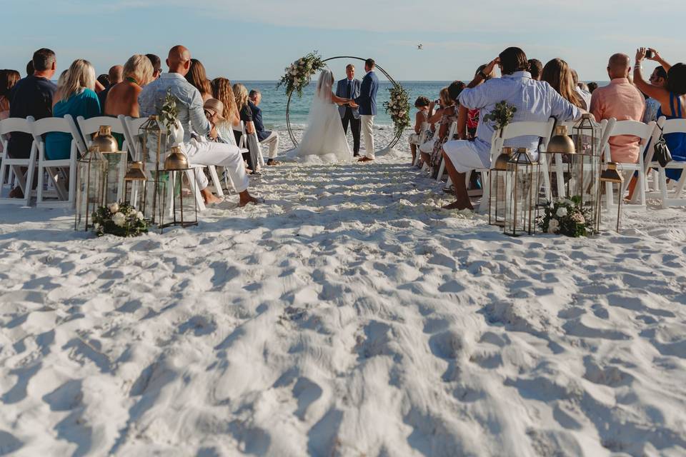 Bride & groom & guests