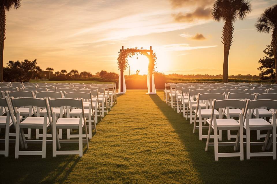 Outdoor Sunset Wedding