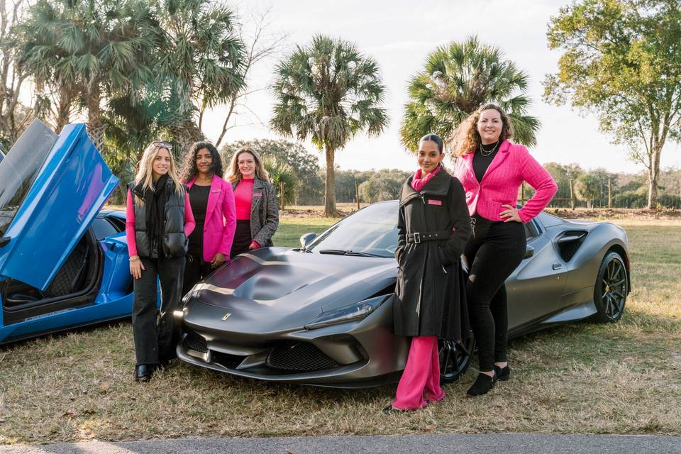 Ladies in Pink w/ Supercar
