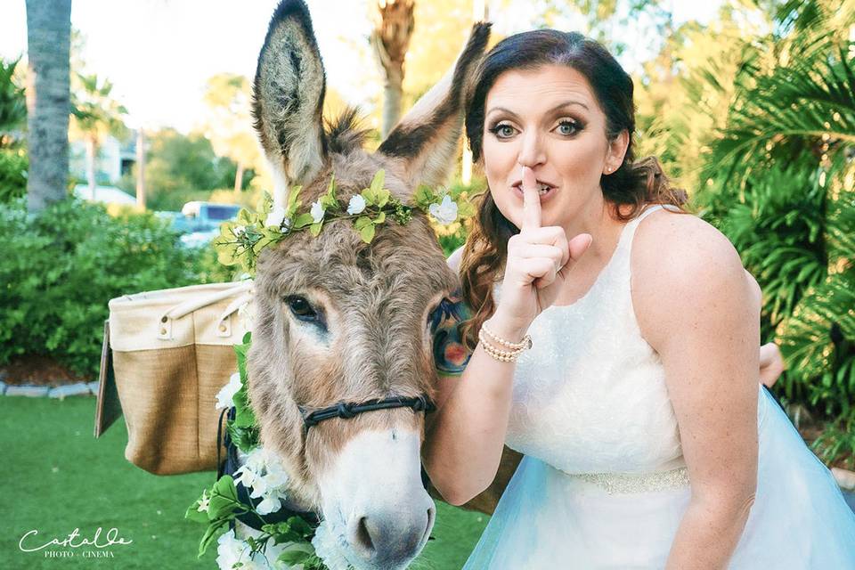 Bride with Beverage Burro