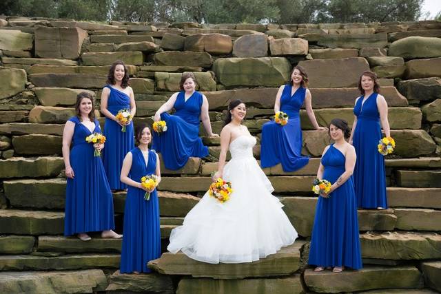 Bride and bridesmaids