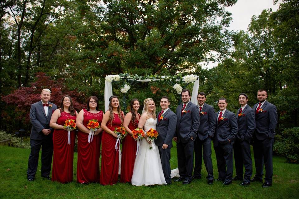 Bridal Party in the back yard