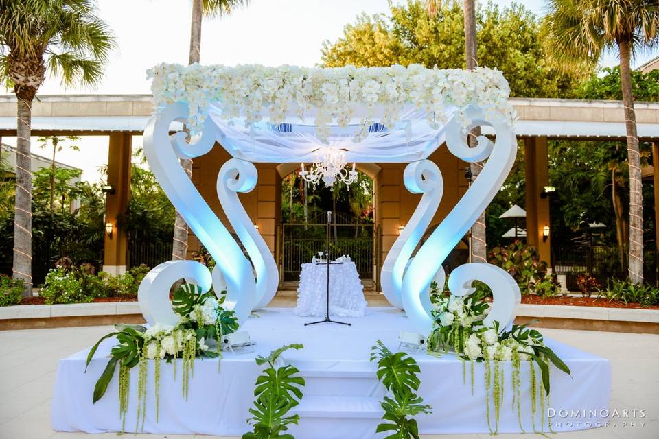 Outdoor wedding altar