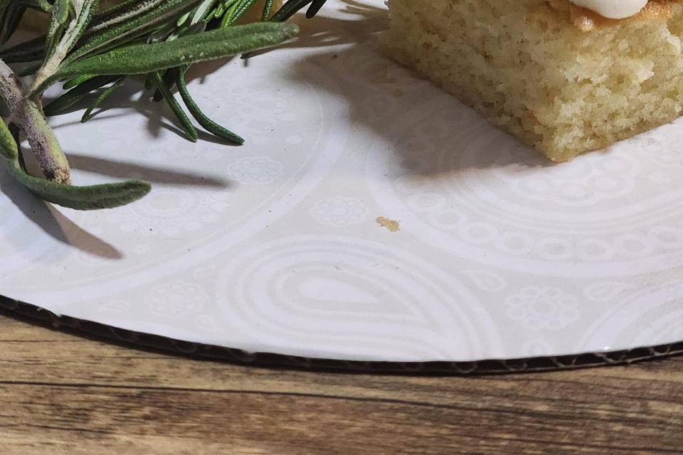 Lemon Cake with Rosemary Frost