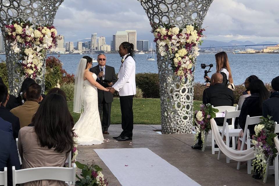 Beautiful lighthouse wedding