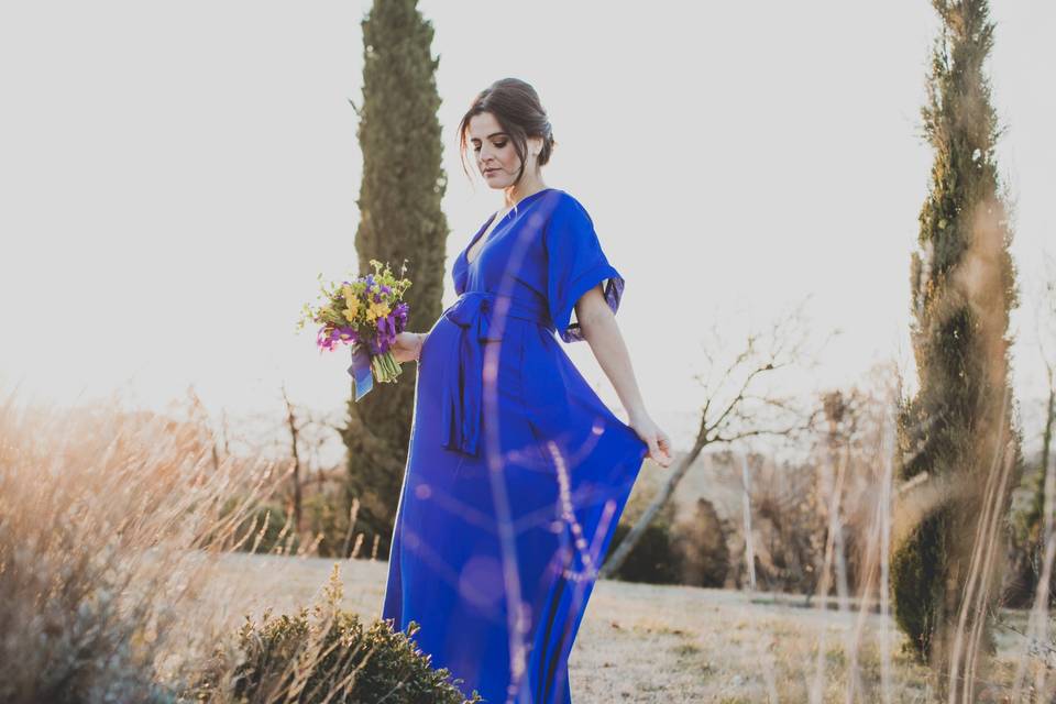 Bride in blue