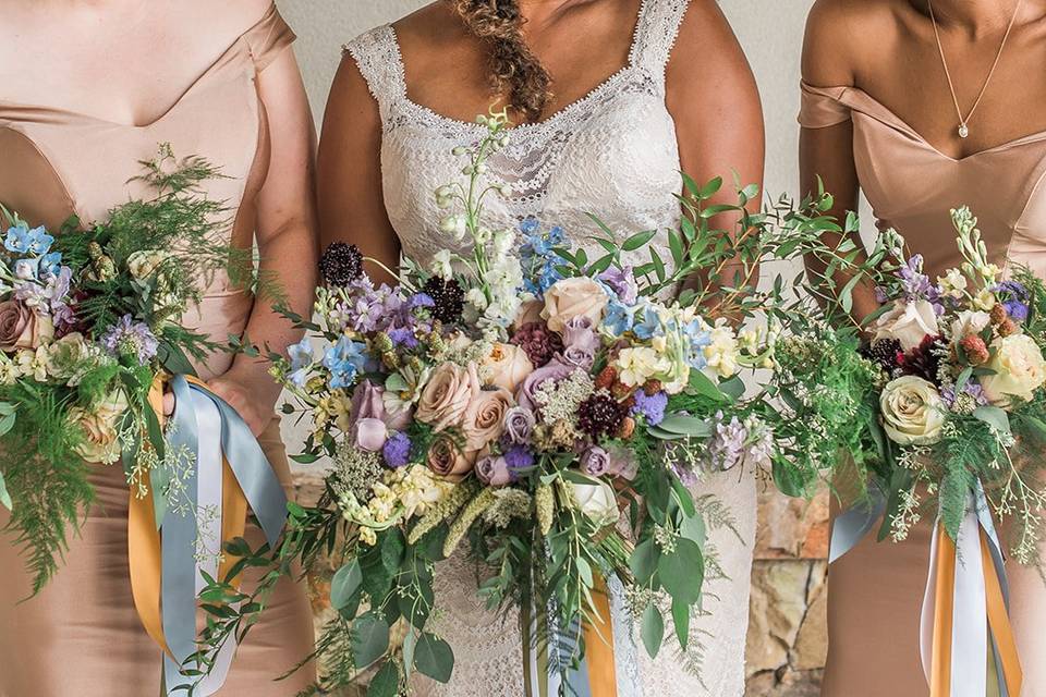 Bridesmaid and bride