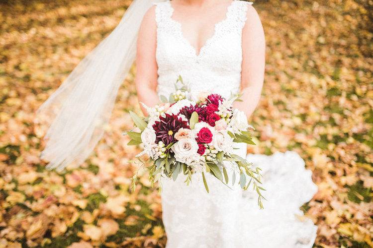 Red and white bouquet