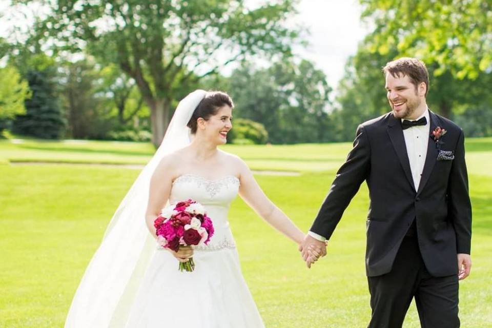 Couple holding hands