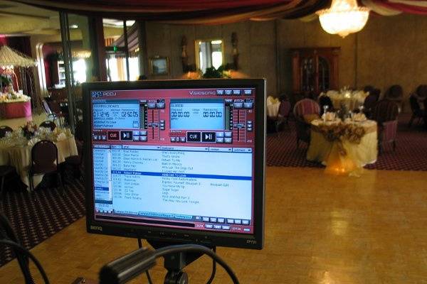 Our PCDJ System set up at La Palapa's Del Mar room in Belmont Shores, Long Beach, CA.