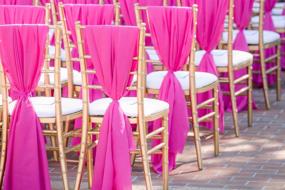 HOT PINK CHAIR DRAPE