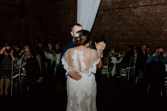 Back of custom wedding dress