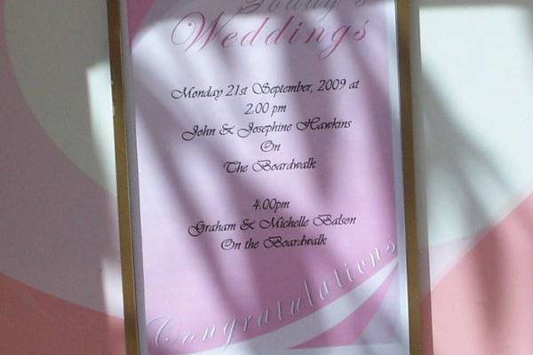 Wedding announcement @ Sandals Dunns River Jamaica