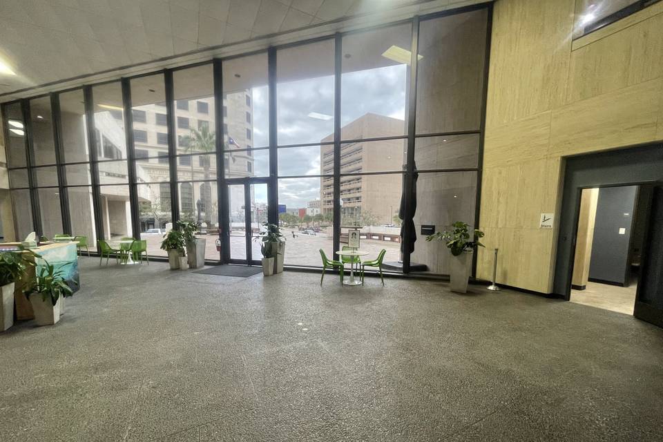 View from back of lobby