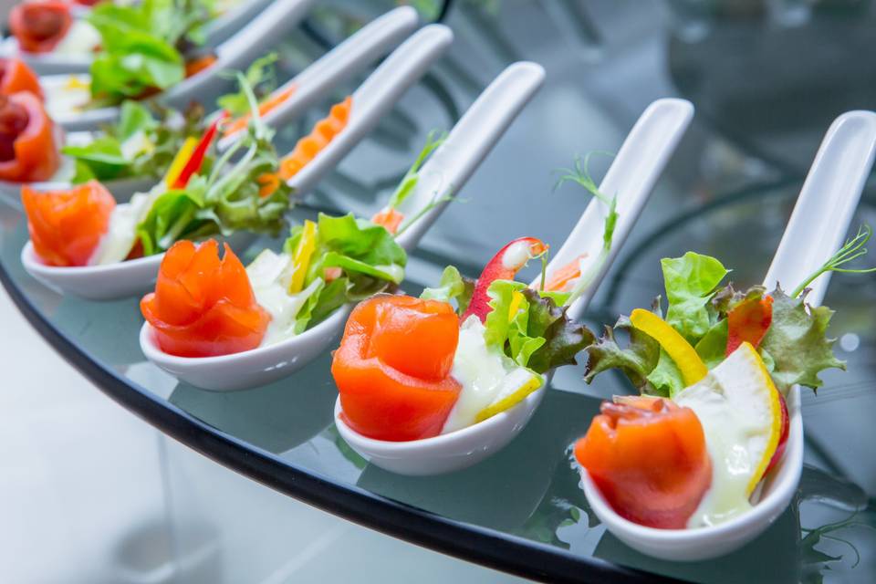 Smoked salmon florets