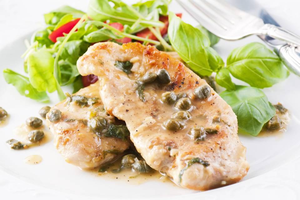 Chicken piccata salad