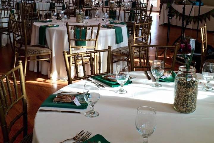 Green table cloths