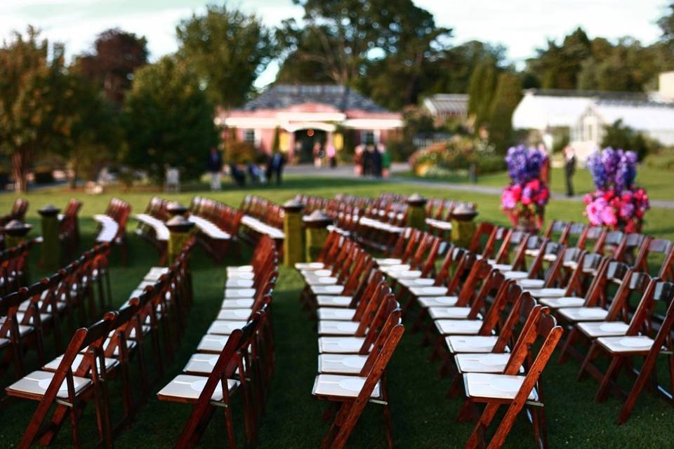 Ceremony seating set up 2