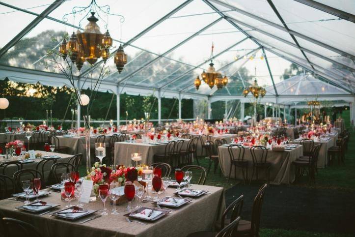 Crystal Tent set up wedding