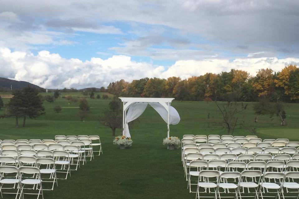 Wedding of back deck