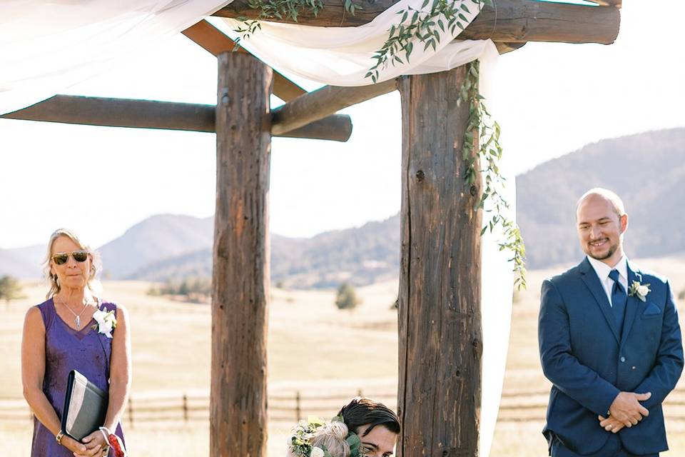 Flower girl hugs