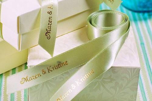 Personalized ribbons are great for decorating favors, invitations and bridal party gifts.