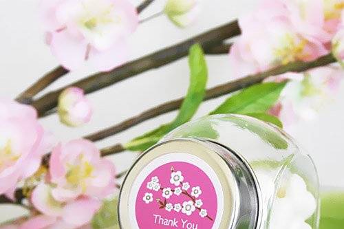 Fill these personalized glass candy jars with your favorite sweets and give as wedding favors or bridal shower favors.