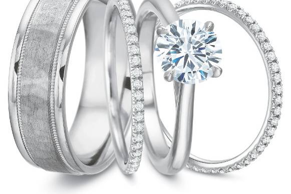 Men's and Ladies Wedding Bands and Engagement Ring
