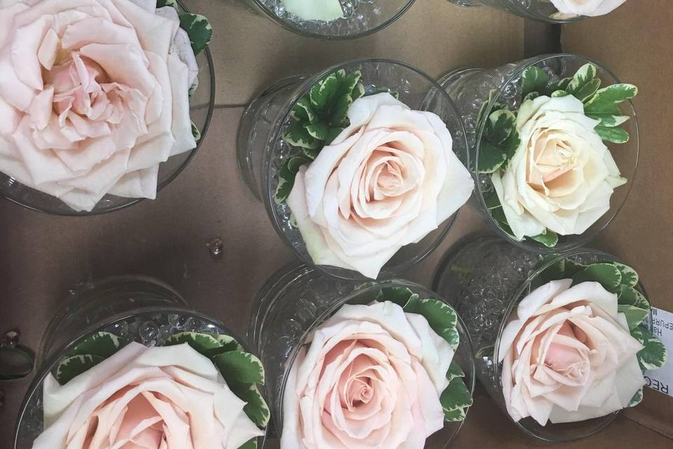 Table top rose bowls