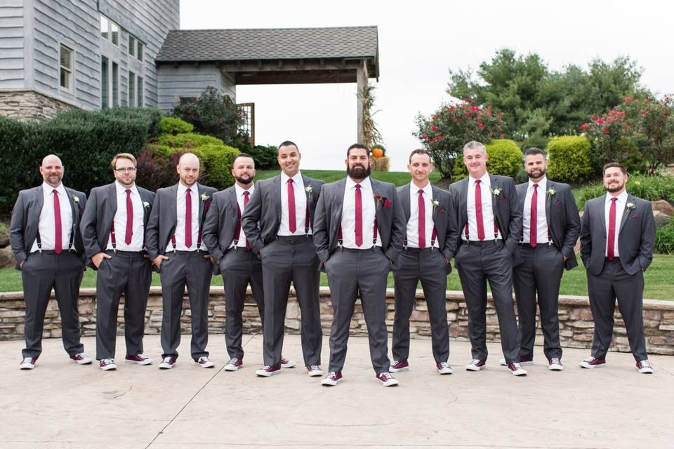 Wedding party in matching attire