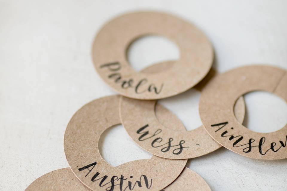 Hand Calligraphy Wine Tags
