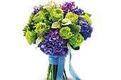 Purple and green bouquet