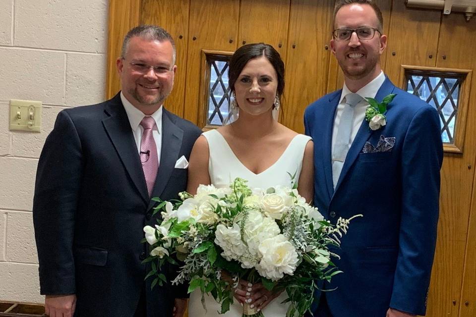 Bride and Groom with Pastor D