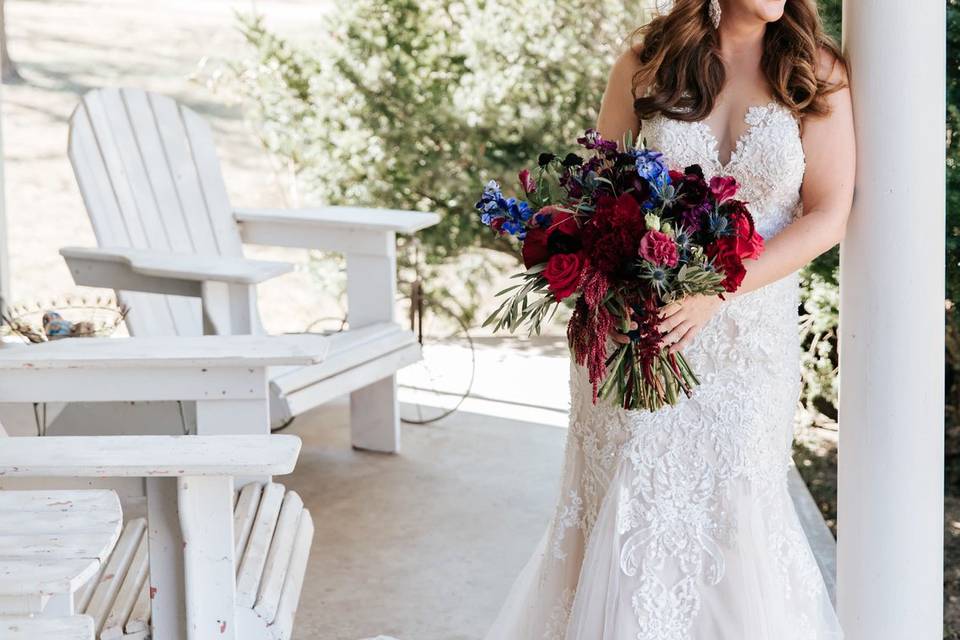 Bridal Photos on the porch