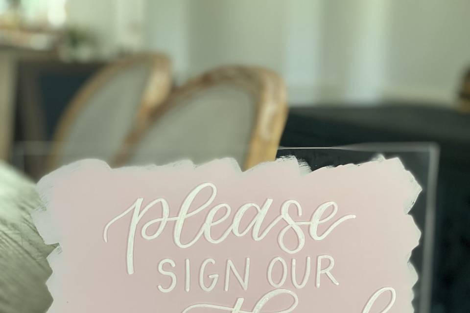 Acrylic guestbook signage