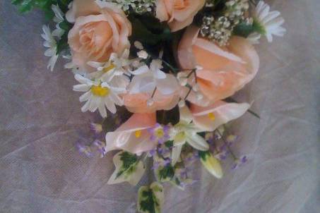 Peach and white flowers