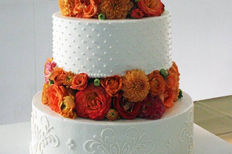 Orange floral decorations