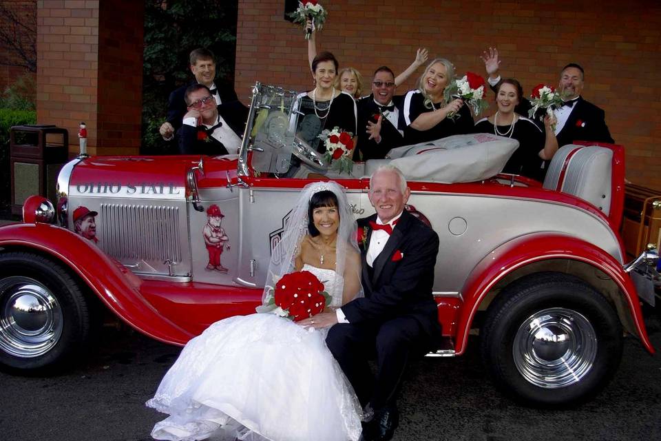 Fun OSU Wedding Pics at hotel