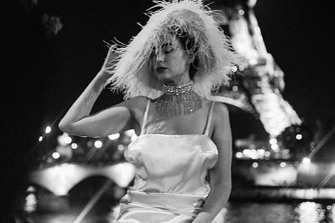 Night fashion Eiffel shoot