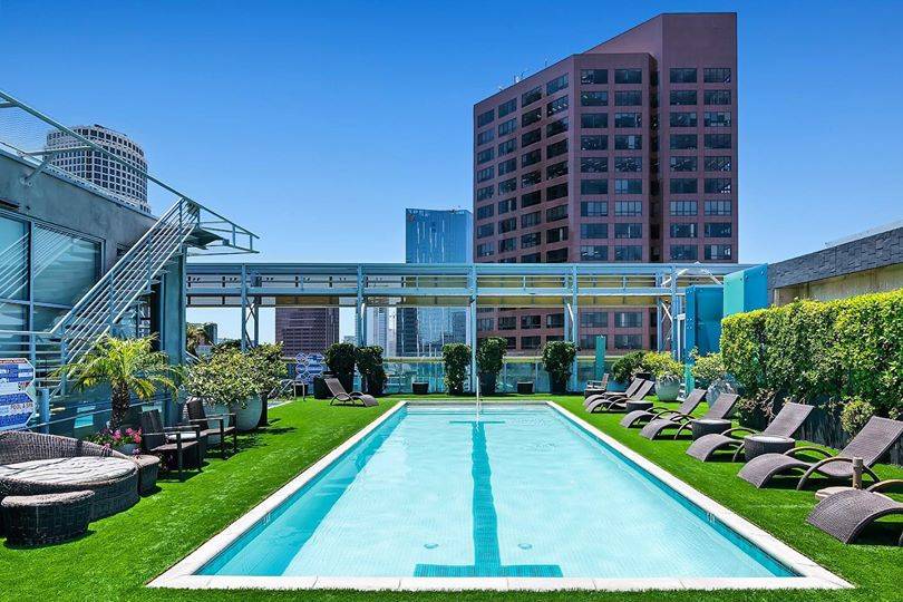 Rooftop pool area