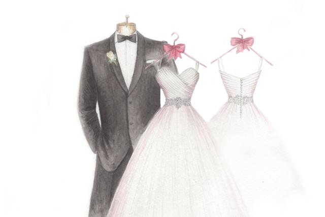 Premium Vector | Young women wearing wedding dresses. bridal look fashion  illustration